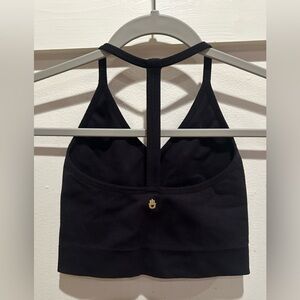 Spiritual Gangster Icon T Back Sports Bra Black - Size XS/S